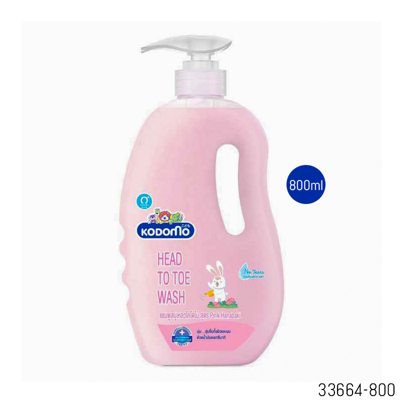 Kodomo Head to Toe Wash 0+ Pink Hanabaki - 800ml (Thailand)