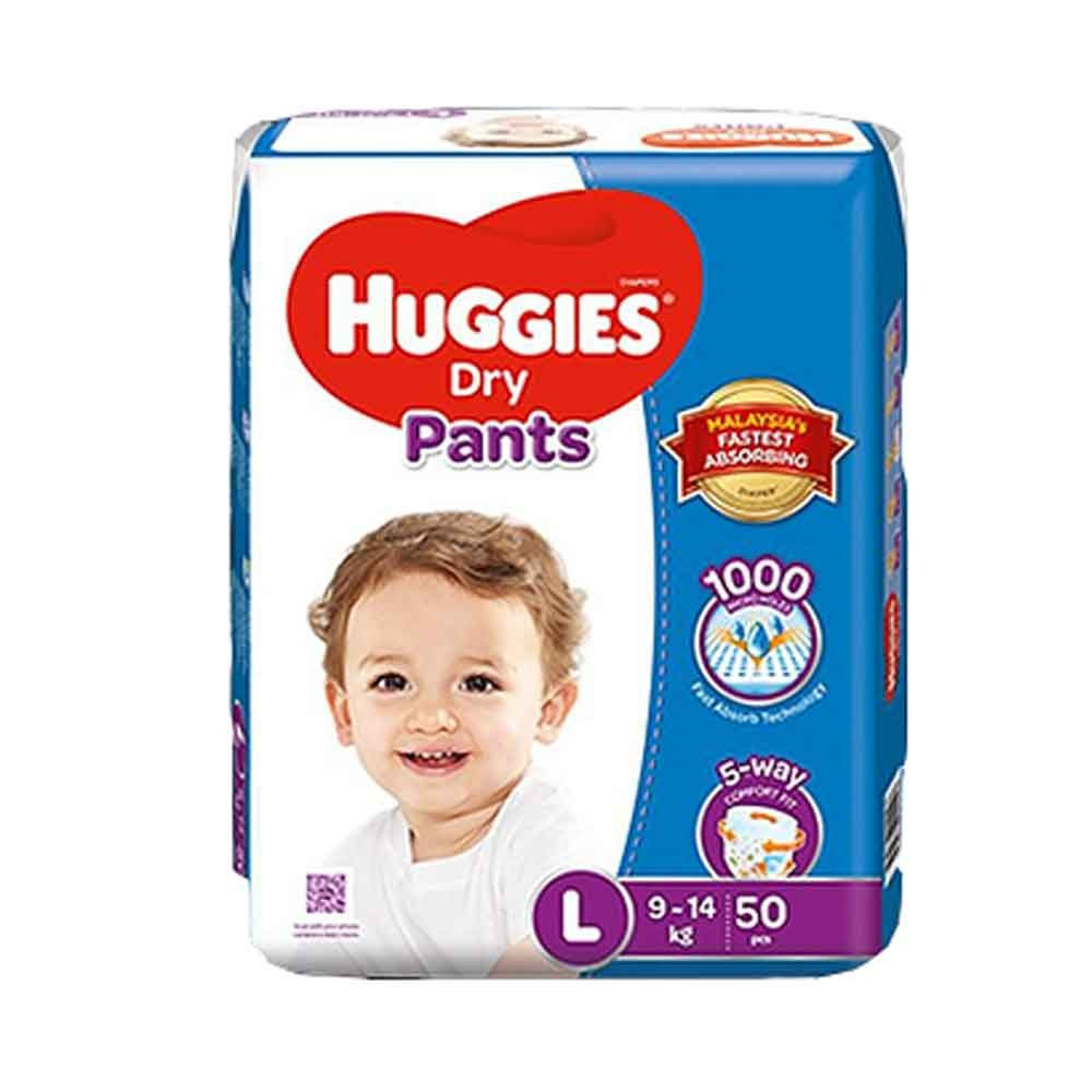 Huggies Dry Pants Baby Diaper (9-14kg) - L50 (Malaysia)