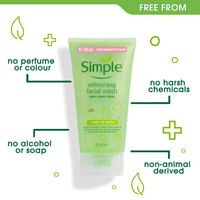 Simple Kind to Skin Refreshing Facial Wash - 150ml (Poland)