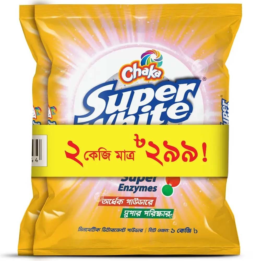 Buy 2 Kg Chaka Super White Premium Detergent Powder & SAVE 61 TAKA