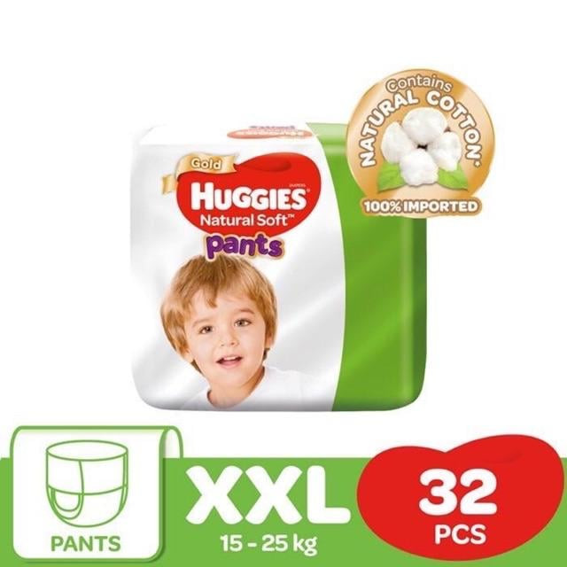 Huggies Natural Soft Pants Baby Diaper (15-25kg) XXL32 - (Malaysia)