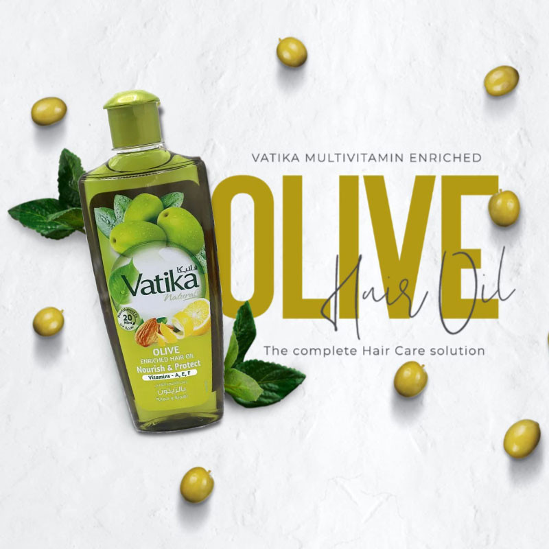 Vatika Naturals Olive Enriched Hair Oil Nourish and Protect - 300ml (U.A.E)