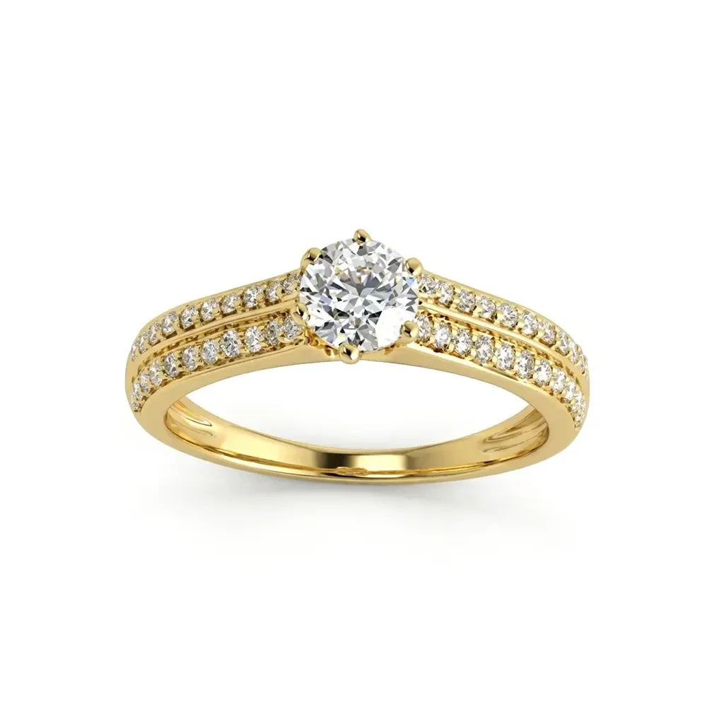 Diamond ladies multi stone solitaire ring