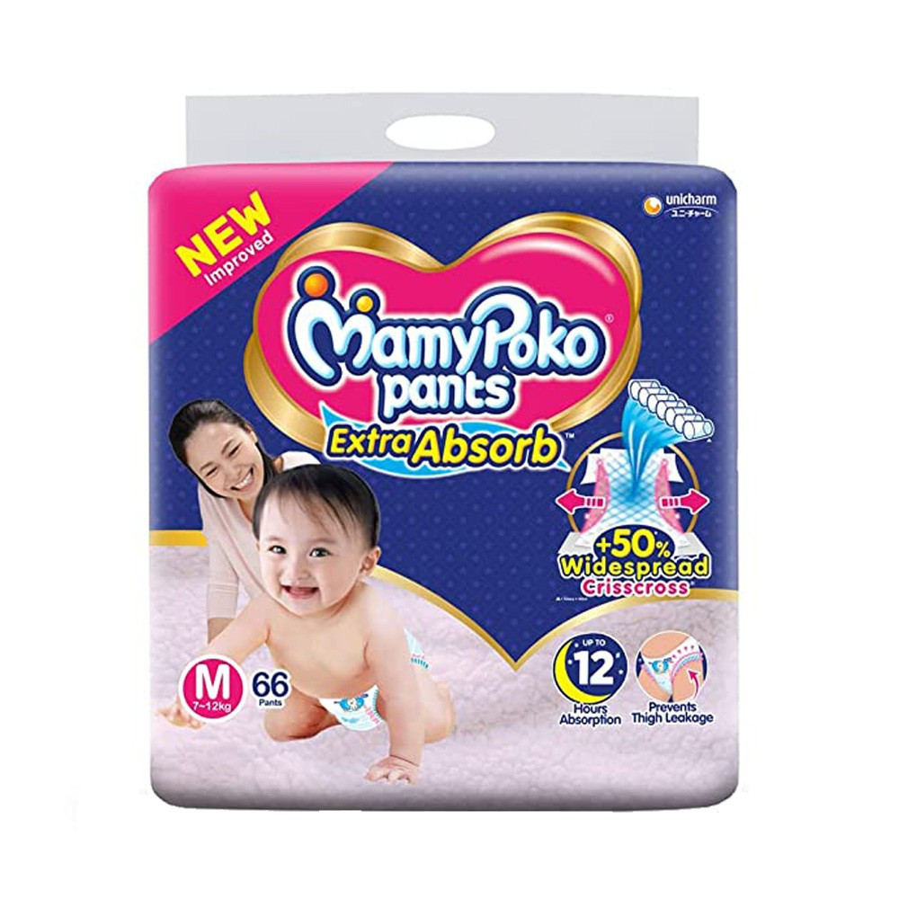 MamyPoko Pants Baby Diaper Extra Absorb (7-12Kg) M66