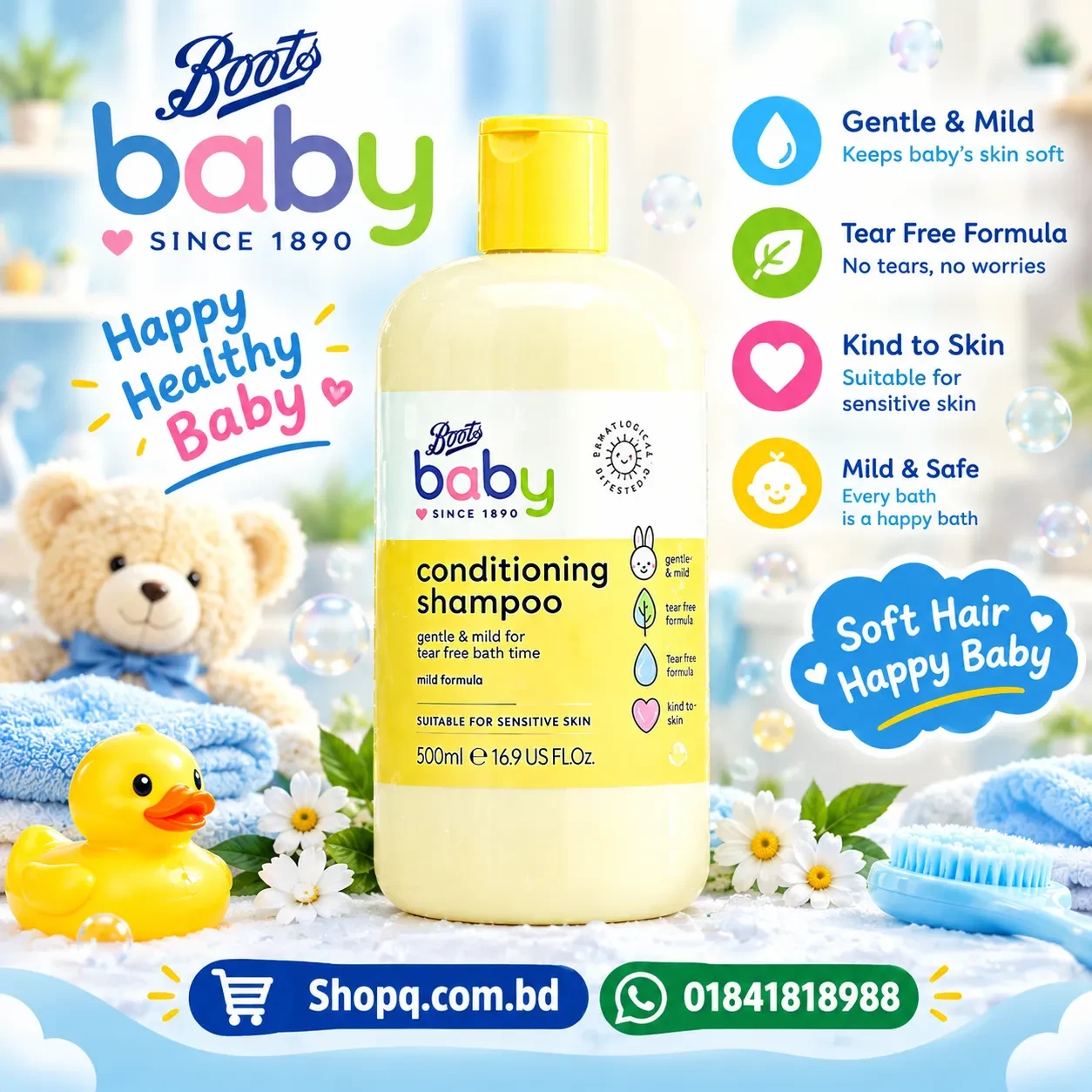 Boots Baby Conditioning Shampoo Gentle & Mild - 500ml (UK)